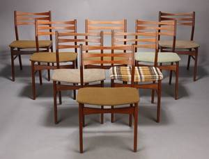 Dansk møbleproducent. Spisestole, teaktræ 8