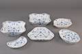 Kgl. Porcelæn. Musselmalet halvblonde. Samling fade mm. 6  