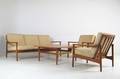 Living Suite  Lounge Sofa  Paar Sessel  Tisch in Teak 4