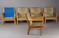 Hans J. Wegner 1914 - 2007. Sæt på fem hvilestole i eg, Getama