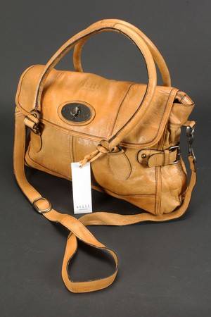Still Leather Goods. Skuldertaske i gyldent læder 