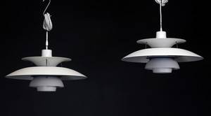 Par PH-5 pendler. Hvidlakeret aluminium 2