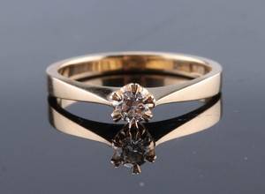 Briljantring i 18k guld, 0.13 ct