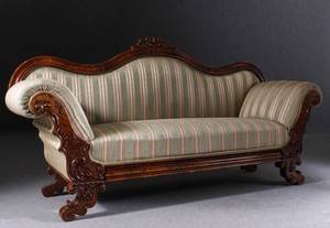 Soffa, valnöt, nyrokoko, 1800-talets andra hälft