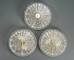 Orrefors. Tre loftlamper af glas