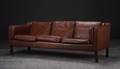 Tre-pers. sofa, læder, dansk møbelproducent