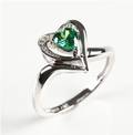Ring af sterlingsølv med diamanter og zirkon