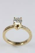 Brillantring, 14 kt guld, ca. 0.97 ct.