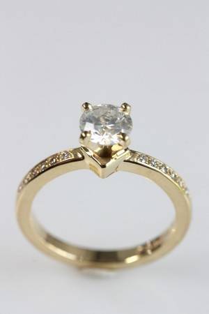 Brillantring, 14 kt guld, ca. 0.97 ct.