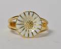 Georg Jensen - Daisy - Margueritring - forgyldt sterling sølv  - 11 mm. - Hvid