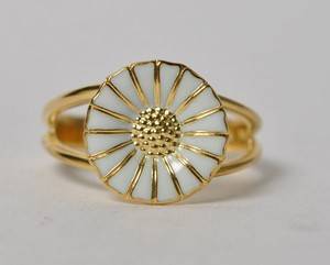 Georg Jensen - Daisy - Margueritring - forgyldt sterling sølv - 11 mm. - Hvid