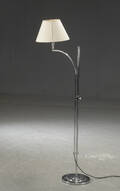 Standerlampe af blankpoleret metal