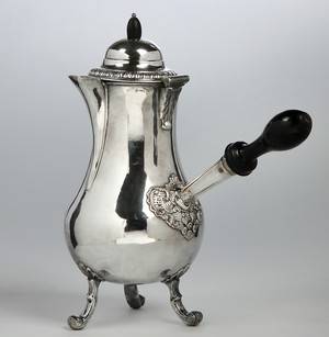 Fransk kaffekande af sølvplet, 1800-tallet