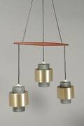 Retro pendel med tre skærme, teak, 1900-tallets 2. halvdel. 