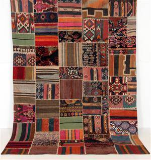 Orientalisk matta, Patchwork, Kelim 300x216 cm
