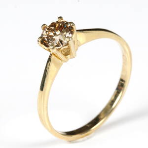 Solitaire ring, 14 kt guld. Diamant ca. 0.70 ct