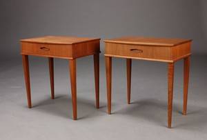 Dansk møbelproducent. Par sengeborde, teaktræ 2