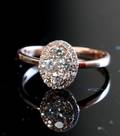 Brillantring, 14 kt rosa guld, ca. 0.59 ct.