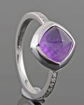 Dolce diamond and amethyst ring in 14kt approx. 0.16ct