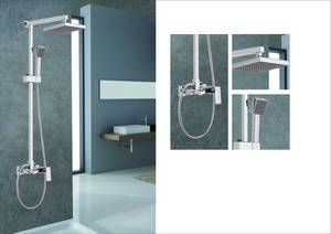 Brusesæt i moderne design, udført i forkromet kobber