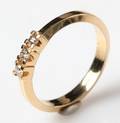 Alliancering m diamanter, 14 kt guld, ca. 0.18 ct.