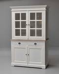 Apotekervitrineskab, fransk landstil, hvid antikbemaling 2