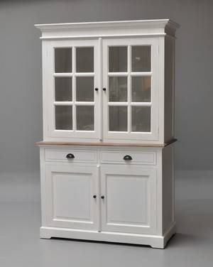 Apotekervitrineskab, fransk landstil, hvid antikbemaling 2