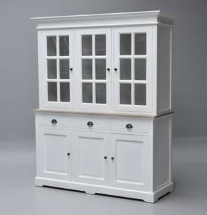 Apotekervitrineskab, fransk landstil, hvid antikbemaling 2