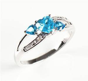 Ring af sterlingsølv med diamanter