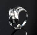 Brillantring, 14 kt rhodineret guld, ca. 0.27 ct
