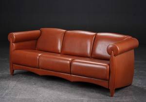 Tre-pers. sofa, læder. Dansk møbelproducent