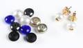 Per Borup, ørestikkere, 14 kt guld,  bl.a.perler, onyx, hematit, udskiftelig 6