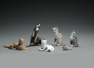 Kgl. Porcelæn samt Bing Grøndahl. Seks figurer 6