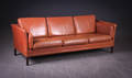 Dansk Møbelproducent. Sofa, brun læder