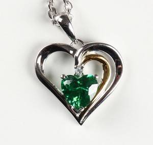 Vedhæng af sterlingsølv med diamant og zirkon