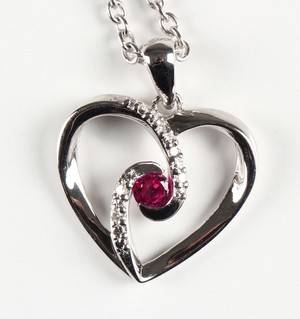 Vedhæng af sterlingsølv med diamanter og zirkon