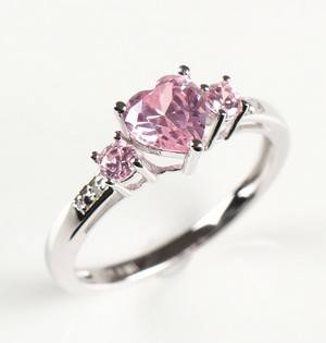 Ring af sterlingsølv med diamanter og zirkoner