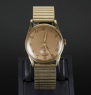 Vintage herrearmbåndsur af 14 kt. guld