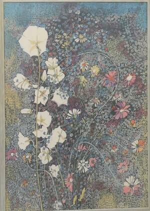 OIDENTIFIERAD KONSTNÄR, blommor.