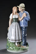 Royal Copenhagen. Henrik og Else figur af porcelæn, 3049
