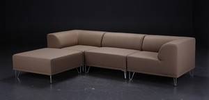 Nomad modulsofa betrukket med beige-brunt filtuldstof fra italienske Velvetex, forkromede ben 