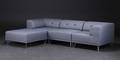 Nomad DOT modulsofa, lysegrå med forkromede metalben