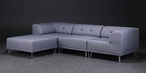 Nomad DOT modulsofa, lysegrå med forkromede metalben