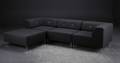 Nomad DOT modulsofa, betrukket med antrazitgråt filtuldstof fra italienske Velvetex, forkromede metalben 