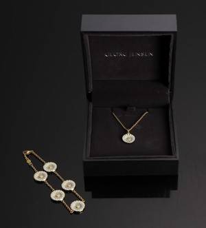 Marguerit smykker. Halskæde og armbånd. Georg Jensen