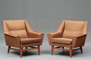 Dansk møbelproducent. Par lænestole i teak, 1950erne 2   