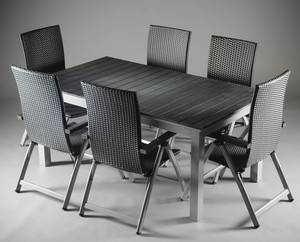 Havebord med udtræk samt seks positionsstole 7