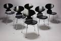 Arne Jacobsen. Myren. Stabelstole, sortlakeret 6 