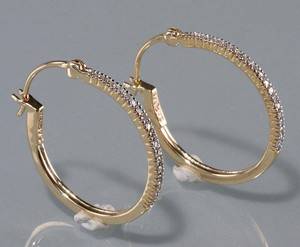 Par diamant øreringe ca. 0.24 ct. 2