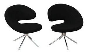 Par lounge stole med sort uld 2